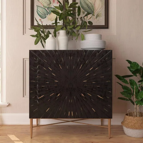 Boyel Living Armario decorativo de madera vintage de 2 puertas