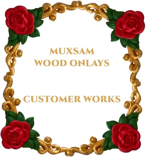 Miniatura 4 de MUXSAM 2 apliques de madera y incrustaciones para muebles, 3.15 x 3.15 pulgadas, decoración de esquina tallada sin pintar hecha a mano