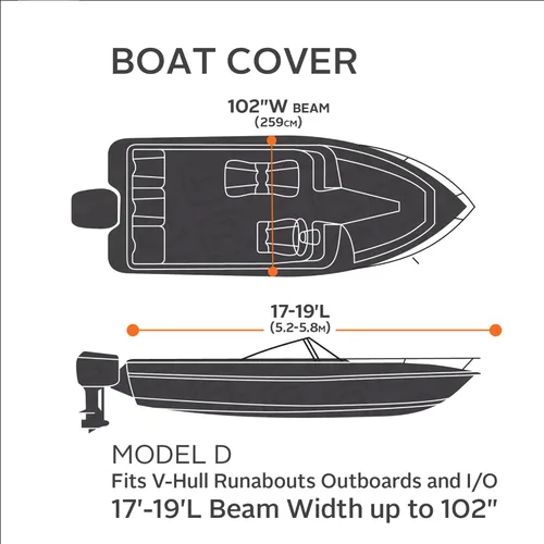 Miniatura 2 de Accesorios clásicos StormPro - Funda resistente para botes, se ajusta a botes de 17 pies - 19 pies de largo x 102 pulgadas de ancho