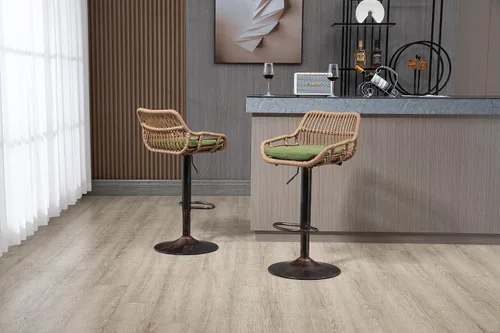 Miniatura 2 de Juego de 2 taburetes de bar giratorios con reposapiés ajustables para cocina, comedor, 2