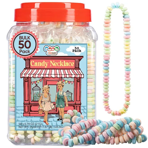 Miniatura 11 de 36 collares de dulces envueltos individualmente, estilo gargantilla, joyas nostálgicas de caramelo pastel perfectas para recuerdos de fiesta