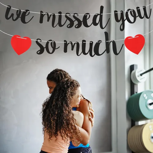 Miniatura 7 de Cartel de bienvenida a casa, pancarta con texto en inglés "We Missed You So Much", decoración de bienvenida para familia, reunión, amigos