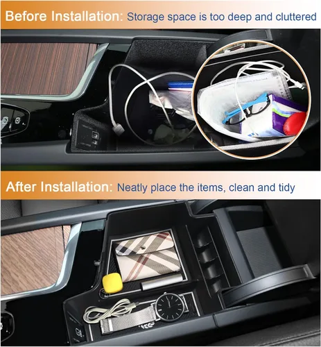 Miniatura 5 de Organizador de consola central 2018-2023 2024 XC60 XC90, para SPA S90 V90 S60 V60 bandeja de consola para Volvo XC60 XC90 Bandeja de reposabrazos
