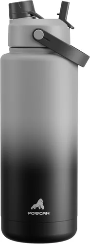 Miniatura 54 de POWCAN - Botella de agua térmica 2 en 1, sorbete y tapa con boquilla, antifugas, acero inoxidable sin BPA, apta portavasos automóvil, bebida fría 24