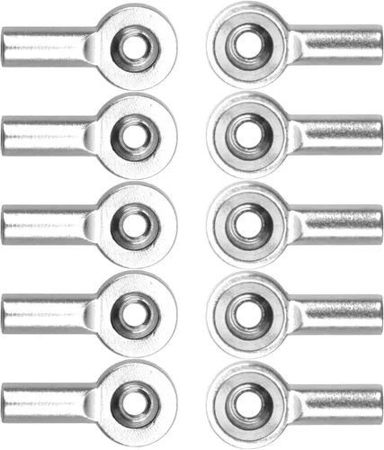 Miniatura 2 de Paquete de 10 varillas de acoplamiento de aluminio M2, rótula M2.0 de 0.59 pulgadas, soporte de cabeza de bola compatible con Tamiya Mini 4WD HSP