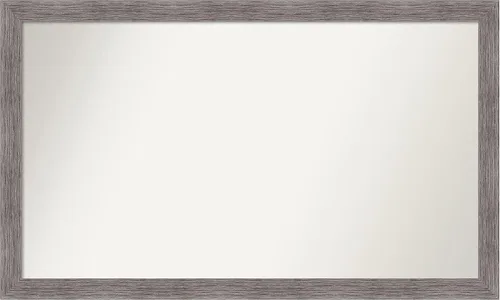 Miniatura 413 de Amanti Art Espejo de baño gris para sobre el fregadero, 31 x 48 pulgadas, espejo de tocador rectangular estrecho de color gris, marco de madera
