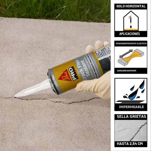 Miniatura 3 de SIKA Sikaflex - Sellador Crack Flex, gris, poliuretano texturizado de alto rendimiento, autonivelante, sellador impermeable para grietas