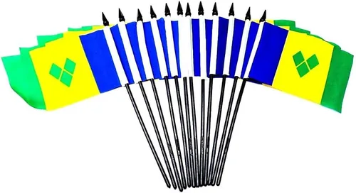 Miniatura 156 de Paquete de 12 banderas de escritorio de oficina en miniatura de poliéster internacional de 4 x 6 pulgadas, 1 docena de banderas pequeñas de 4 x 6