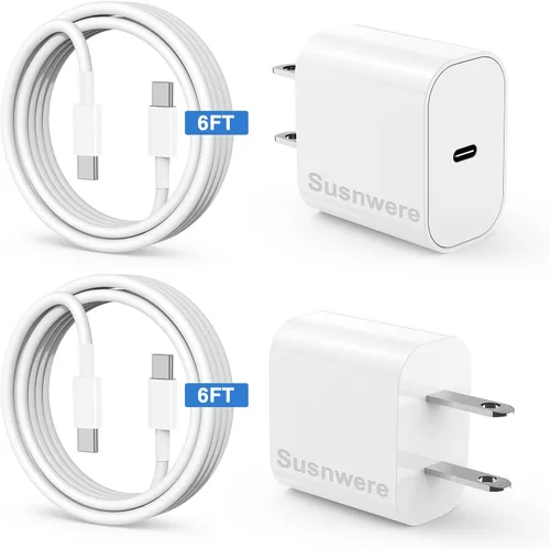 Miniatura 9 de Susnwere Cargador de pared USB C de 65 W para Samsung S26 Ultra, 3 puertos de 100 W PD rápida 3.0 tipo C carga con cable USB C de 3/6/10/10 pies