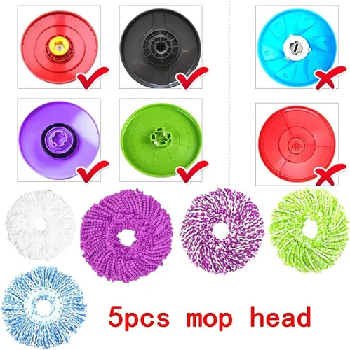 Miniatura 6 de 5 Recambios de microcabezal de repuesto para mopa giratoria 360° Spin Magic - Cabezal de mopa de microfibra, forma redonda, tamaño estándar