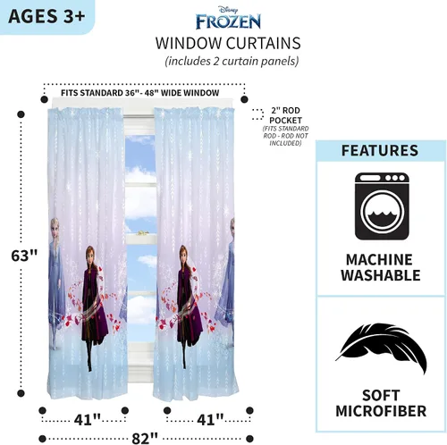 Miniatura 3 de Franco - Juego de cortinas con alzapaños para ventanas de habitación infantil