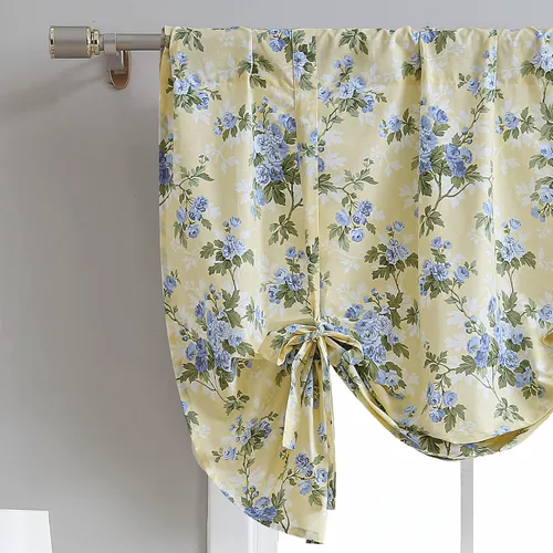 Miniatura 2 de Laura Ashley - Cenefa superior de algodón, elegante y ligero tratamiento de ventana para decoración del hogar (amarillo Cassidy, 50 x 25 pulgadas)