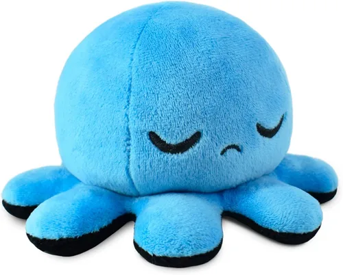 Miniatura 9 de TeeTurtle - El Peluche de Pulpo Reversible Original - Azul Claro + Azul Oscuro - Lindos Animales de Peluche Sensoriales Fidget Que Muestran Tu