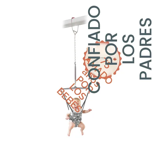 Miniatura 2 de Jolly Jumper Icónico (Gris Safari), Saltador de Puerta para Bebés, Silla de Ejercicio para Interiores, Altura Ajustable, para Bebés de hasta 12.7