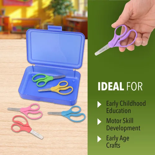 Miniatura 4 de Westcott KleenEarth Tijeras de 5 pulgadas, paquete de 6, para niños a partir de 4 años, tijeras recicladas ecológicas para proyectos escolares