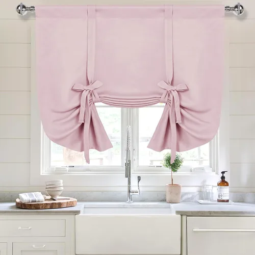 Miniatura 11 de DWCN Cortinas Opacas - Persiana Enrollable con Lazos para Ventana, Aislamiento Térmico, Oscurecimiento de Habitación, Cortinas con Bolsillo