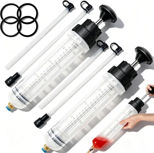 Miniatura 9 de Extractor de líquido de 200 CC para aceite, gasolina y dirección asistida, líquido de frenos, jeringa multiusos para transferencia de líquidos