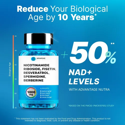 Miniatura 3 de Suplemento liposomal de nicotinamida ribósido NR Resveratrol NAD: nicotinamida 500mg con fisetina, polvo de resveratrol espermidina berberina NAD