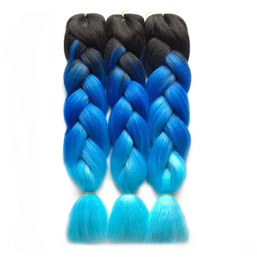 Miniatura 11 de #1B - Cabello trenzado de ganchillo, 5 unids/lote, extensiones de cabello trenzado jumbo de 24 pulgadas, cabello sintético para trenzar fibra