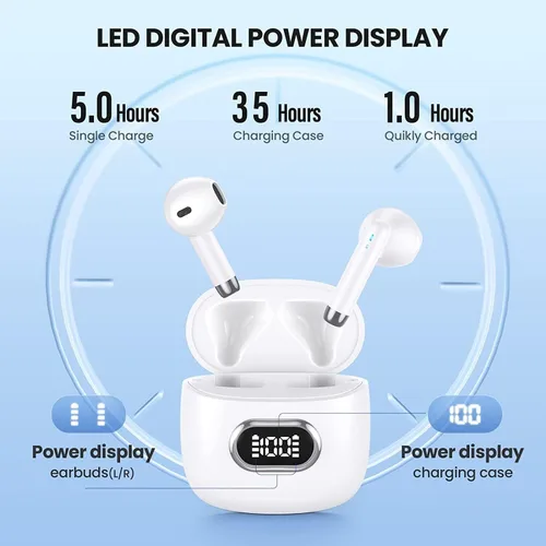 Miniatura 2 de Auriculares inalámbricos para Xiaomi Poco M3 Bluetooth 5.3 con pantalla LED, estuche de carga impermeable IPX7 manos libres con micrófono, sonido