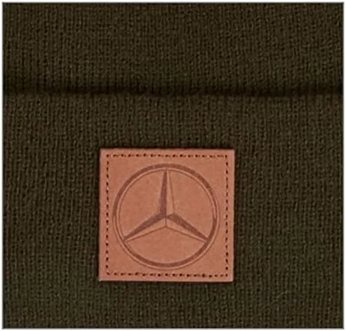 Miniatura 2 de Mercedes Benz Sportiqe - Gorro verde militar con parche de cuero en relieve, talla única