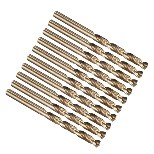 Miniatura 104 de PATIKIL Broca Jobber de 0.039 in, vástago recto M35 cobalto 5% acero de alta velocidad 135° acabado dorado para metal duro de acero inoxidable - 2