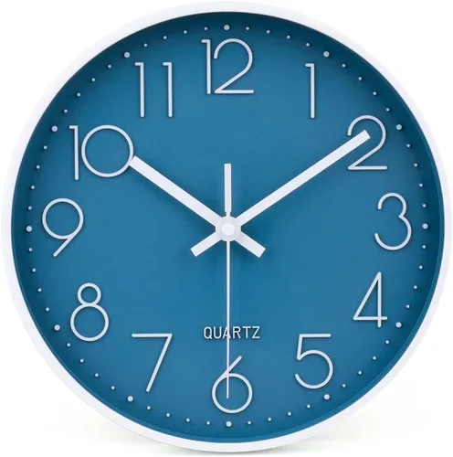 Miniatura 9 de jomparis Reloj de Pared Morado de 12 Pulgadas Reloj de Pared de Cuarzo Silencioso para Dormitorio, Hogar, Sala de Estar