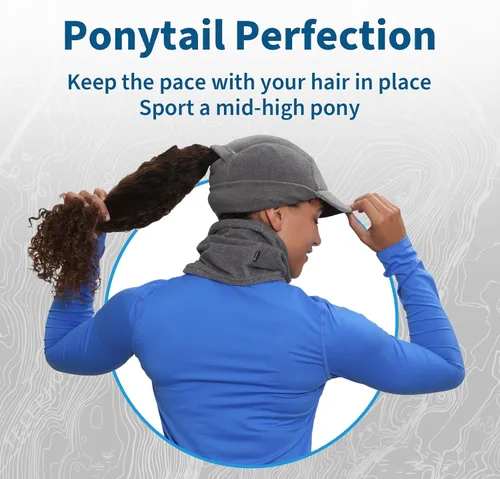 Miniatura 5 de TrailHeads Trailblazer Adventure - Juego de regalo para mujer con gorro de cola de caballo y calentador de cuello de micro