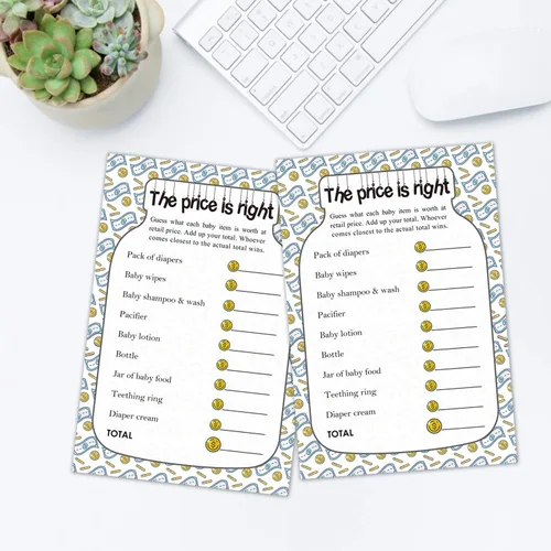 Miniatura 5 de The Price is Right Baby Shower Game Ideas, 50 tarjetas divertidas para baby shower para niños, niñas, divertidas actividades de fiesta para parejas