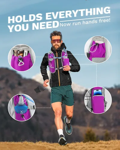 Miniatura 3 de Chaleco de correr para mujeres y hombres, mochila de hidratación para correr, chaleco para corredores, chaleco de hidratación, con soporte frontal