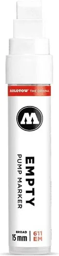 MOLOTOW ONE4ALL - Marcador vacío, 0.59 pulgadas, compatible con la mayoría de pinturas y tintas (611.000), color blanco