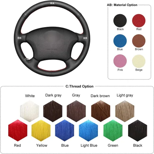 Miniatura 6 de MEWANT Funda para volante para Toyota Tacoma Tundra 4Runner Sienna Highlander Sequoia Land Cruiser Prado 120 Land Cruiser Hilux LS400 GX GX470