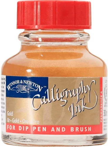 Miniatura 14 de Winsor & Newton Botella de tinta para caligrafía Amarillo Ocre