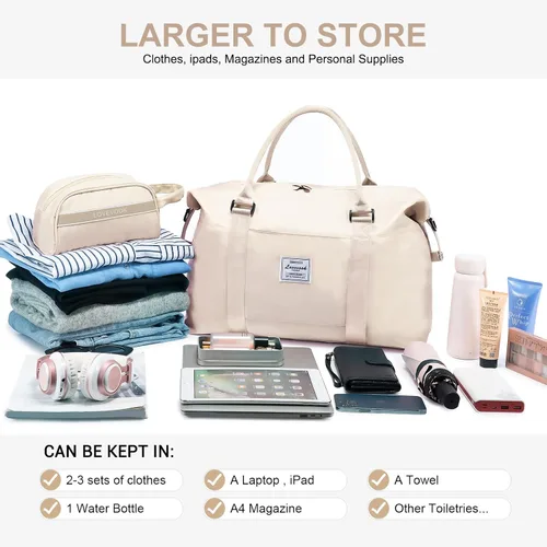 Miniatura 4 de LOVEVOOK Bolsa de fin de semana para mujer, bonita bolsa de viaje para gimnasio, bolsa de viaje con bolsa de artículos de tocador, bolsa