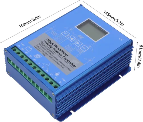 Miniatura 4 de Controlador de carga solar de viento de 24 V 48 V pantalla LCD, modo de carga MPPT universal para controlador de carga inteligente fuera de la red