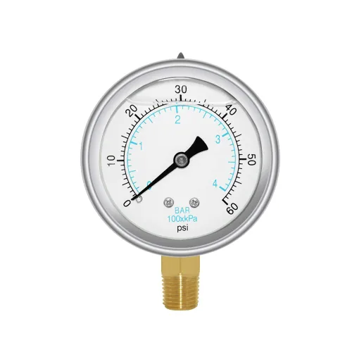 Miniatura 11 de Joywayus Medidor de Presión 0-200 PSI, Latón 1/4" NPT Rosca Macho Montaje Inferior, Llenado de Glicerina, Caja de Acero Inoxidable, Múltiples