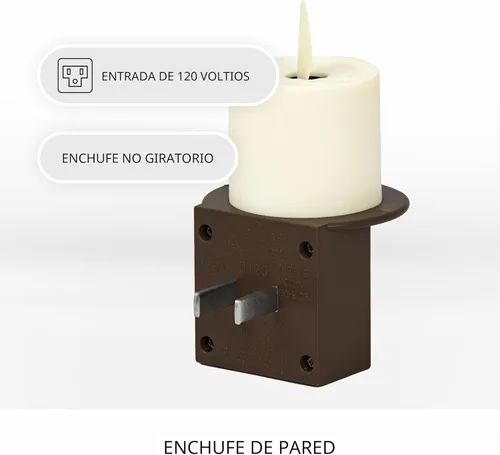 Miniatura 2 de Luminara Vela sin llama con luz de amanecer a atardecer, sensor automático de oscuridad, bronce, luz LED de pared para interiores con tecnología