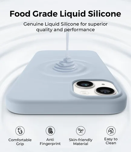 Miniatura 5 de AOTESIER Funda compatible con iPhone 14 Plus, cuerpo completo, silicona de grado alimenticio, resistente al desgaste, protección anticaídas con Azul