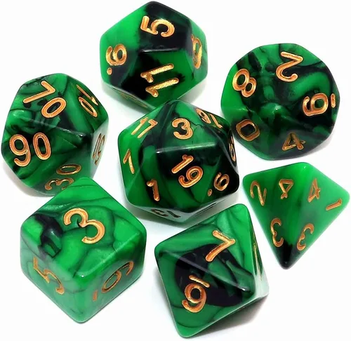 Miniatura 17 de Juego de dados DND de brillo azul y rojo para juegos de rol de Calabozos y Dragones, Warhammer, D&D, juegos de mesa, dados poliédricos Rojo mezclado