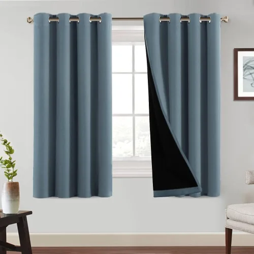 Miniatura 29 de PrinceDeco Paneles de cortina 100 % opacas de 108 pulgadas de largo, completamente opacos, tratamiento de ventana, cortinas forradas con aislamiento