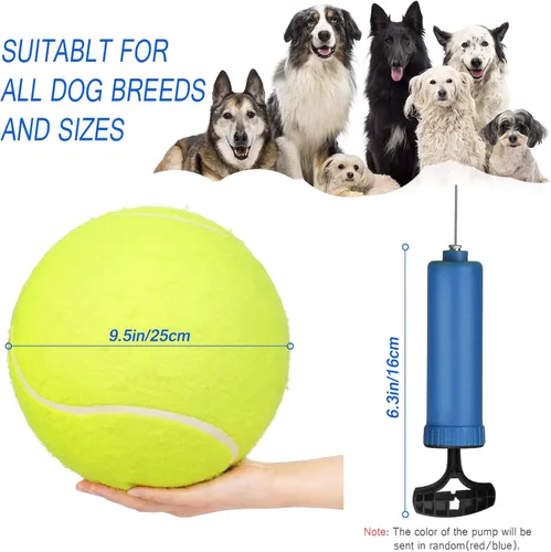 Miniatura 6 de LIXADA Pelota de tenis gigante de gran tamaño de 9.5 pulgadas para niños y adultos, diversión de mascotas (enviada desinflada)