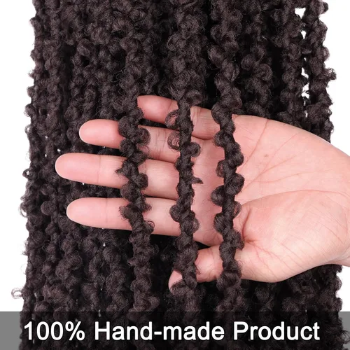 Miniatura 73 de ZRQ Butterfly Locs Cabello de Ganchillo Corto 6 Paquetes Negro Cabello Bob de Ganchillo 8 Pulgadas Locs Sintéticos Desordenados Desgastados Trenzas
