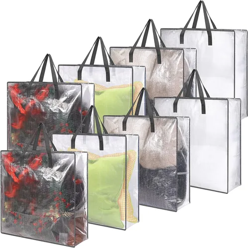 8 bolsas transparentes de almacenamiento de coronas de 26 pulgadas, contenedor de guirnaldas, guirnalda de puertas, soporte de almacenamiento de Gris