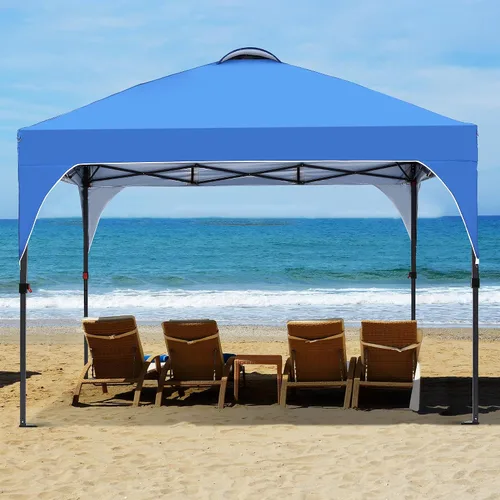 Miniatura 5 de GDY Tienda de campaña desplegable de 10 x 10 pies, gazebo para exteriores con 4 bolsas de arena, toldo fácil de instalar con 3 alturas ajustables