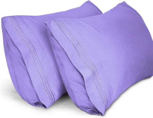 Miniatura 11 de Lirex Fundas de almohada (paquete de 2), fundas de almohada de microfibra cepillada suave de 1800 hilos, lavables a máquina, sin arrugas, Gris