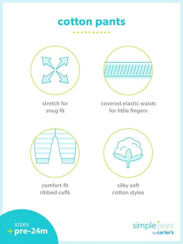 Miniatura 3 de Simple Joys by Carters - Pantalones para bebé paquete de 4