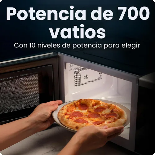 Miniatura 4 de Chefman Horno microondas para encimera de 0.7 pies cúbicos, 700 vatios con 10 niveles de potencia, 6 ajustes de cocción preestablecidos con cocción