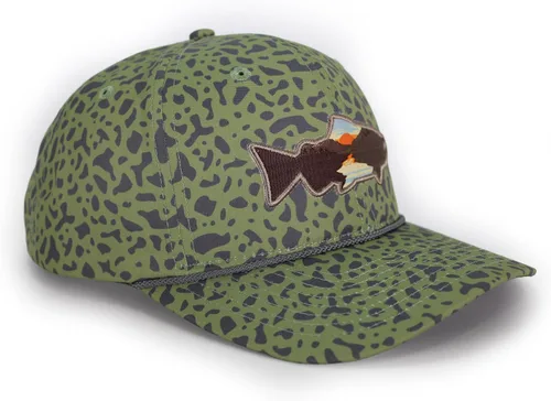 Miniatura 15 de Paramount Outdoors Sombrero de pesca de trucha al atardecer, diseño de silueta de pez de montaña, sombrero para exteriores con cómodo Snapback