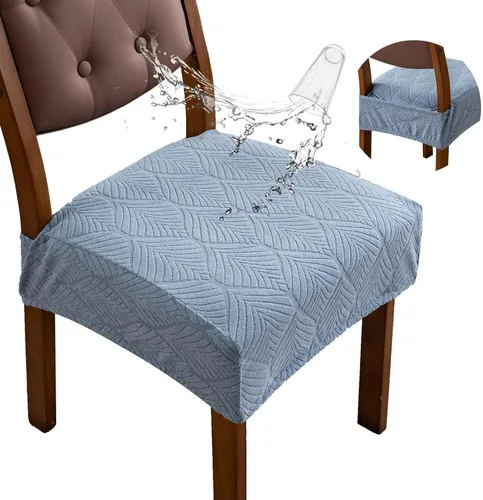 Miniatura 30 de Fundas de asiento para silla de comedor, extraíbles y lavables, juego de 2, fundas de cojín de asiento de silla de jacquard, protectores