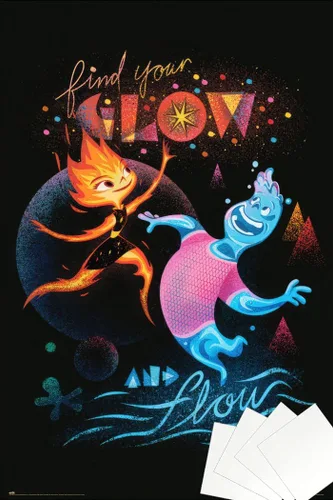 Miniatura 9 de Elemental - Póster de película de Disney/Pixar (Find Your Glow And Flow) (tamaño: 24 "x 36")